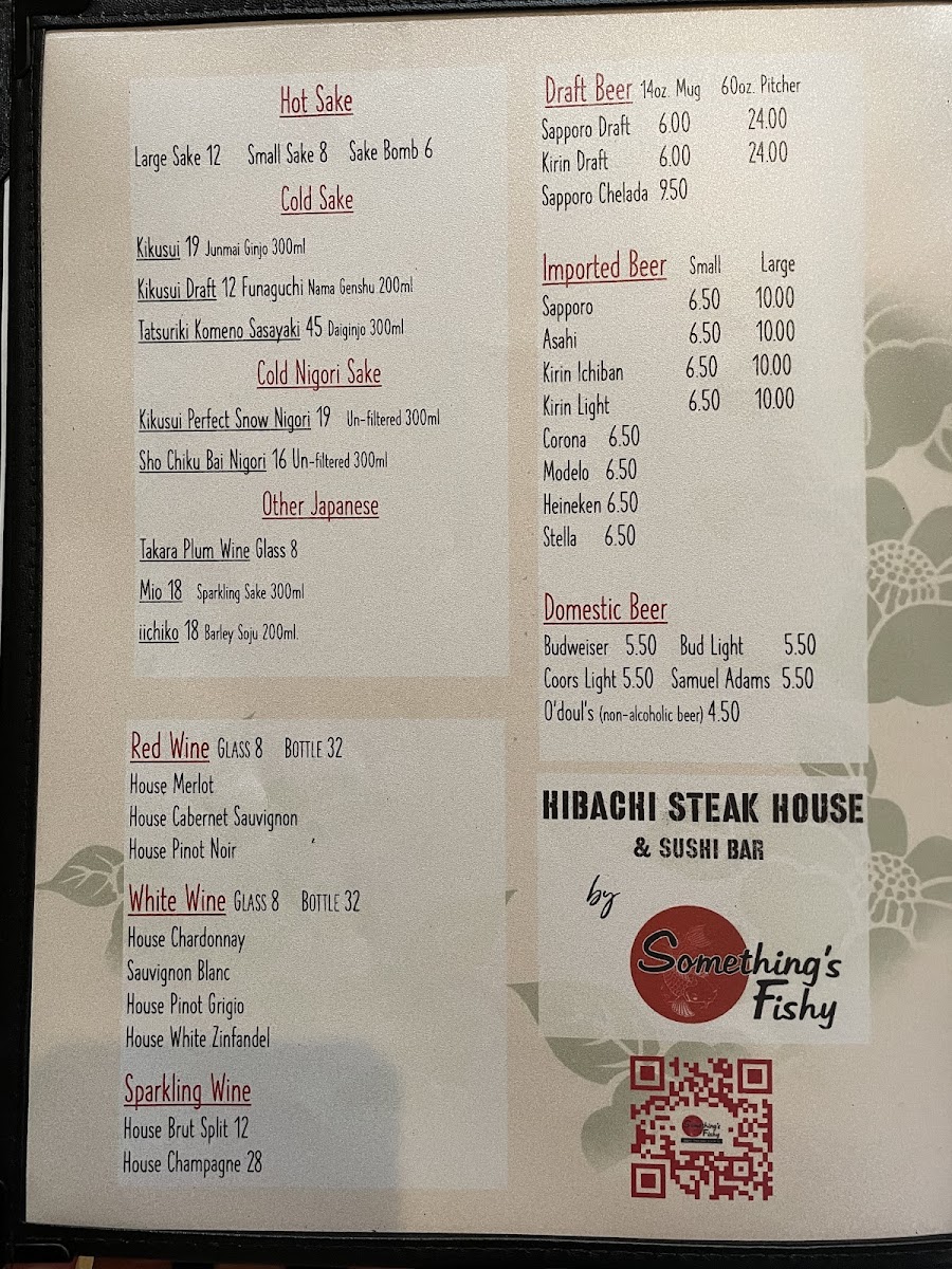 Hibachi Steak House And Sushi Bar By Something's Fishy Menu-1
